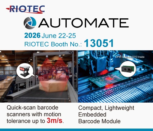 RIOTEC presentará soluciones de escaneo de códigos de barras para automatización industrial en Automate 2026